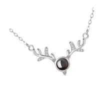 CONGARTENO Collier Élégant Forme Cerf Bijou Stylé de Cou avec Motif de Noël Pendentif Charmant et Résistant