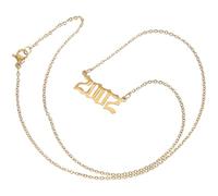 CONGARTENO Collier Numérique en Métal Inoxydable Doré 2002 Pendentif Chiffre Vintage Chaîne de Cou Délicate pour Femmes Accessoire de Mode pour Fêtes et Occasions Spéciales