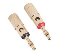 CONGARTENO Connecteurs Banane Plaqués Or en Cuivre Massif, 1 Paire de Fiches Bananes pour Câble D'enceinte, Compatibles Haut-parleurs et Home Cinéma, Connexion Fiable sans Perte de Signal,