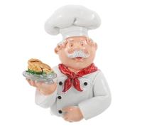 CONGARTENO Crochet Mural Adhésif Forme Chef Cuisinier, Support Porte-clés Petit Format en Résine, Accessoire la Cuisine Original pour Rangement Câbles et Prises, Décoration Murale