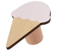 CONGARTENO Crochet Mural Décoratif en Bois Motif Glace Blanc, Adhésif Résistant à L’eau, pour Manteaux et Accessoires, Décoration Chambre Garçon et Filles, 1 Pièce, Petit Crochet Mural