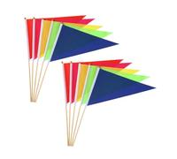 CONGARTENO Drapeaux de Marquage Colorés Bambou 10 Pièces pour Jardin Arrosage et Topographie Hampes Robustes pour Pelouse et Chantier