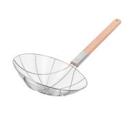 CONGARTENO Écumoire Araignée Inox 26 Cm Acier Inoxydable Poignée Bois Filtration Fine La Cuisine Professionnelle Ustensile Cuisson Friture La Cuisine Maison