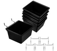 CONGARTENO Ensemble de 6 Bacs à Panneaux Perforés en Plastique Crochets, Rangement Incliné pour Outils et Accessoires, pour Atelier et Garage