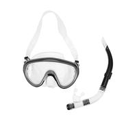 CONGARTENO Ensemble Masque Et Tuba Sec pour Adulte, Jupe en Silicone, Lentille Plate HD Antibuée, Équipement De Plongée Professionnel, Noir, Adapté à La Natation Snorkeling