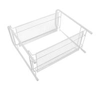 CONGARTENO Étagère de Rangement Double Couche en Métal Blanc pour Comptoir Cuisine et Salle de Bain, Organisateur D'épices et Support à Café, Structure Robuste et Design Moderne, Rangement