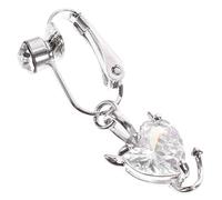 CONGARTENO Faux Anneau de Nombril Clip avec Pendentif Cœur Zircon Bijoux de Ventre Sans Perçage pour Femmes Accessoire Chic et Réutilisable Style Dangle Élégant