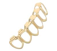 CONGARTENO Grills Dentaires Dorés Unisexes Amovibles Dents Creuses Style Hip Hop Bijoux pour Dents Bas Accessoires Costume Halloween Hommes et Femmes