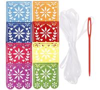 CONGARTENO Guirlande Mexicaine en Feutre Non Tissé Bannière Carnaval Dia de Los Muertos Décorations Fête Colorées Bannière Suspendue Carrée Accessoire Fiesta Cinco de Mayo Décor Jardin