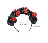 CONGARTENO Halloween Flower Skull Hair Hoop Headpiece For Women Elegant Halloween Skull Headdress For Costume Party Chic Floral Headwear Masquerade And Cosplay