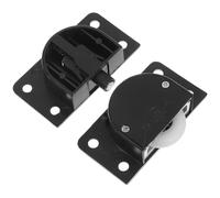 CONGARTENO Jeu de Roulettes Coulissantes pour Porte Armoire Roues Stables et Silencieuses pour Portes Vitrées et Mécanisme Poussoir Facile à Utiliser Roues Plastique Noir