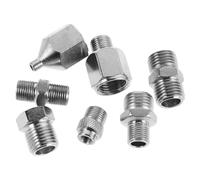 CONGARTENO Kit de 7 Adaptateurs Mâles de Filetage pour Aérographe en Métal Connecteurs Pivotants Universels pour Tuyau et Mini Compresseur D’Air Accessoires de Peinture Précis et Étanches