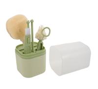 CONGARTENO Kit de Nettoyage pour Biberon en Silicone et Nylon Goupillon de Voyage Portable Vert avec Égouttoir à Séchage Rapide Ensemble de Brosses pour Tétines Pailles et Bouteilles -