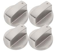 CONGARTENO Kit de Remplacement en Alliage de Zinc Argenté Axe 6mm Résistance Haute Température 4 Boutons de Commande pour Cuisinière à Gaz Cuisine et Four