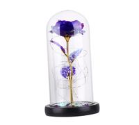 CONGARTENO Lampe LED Rose Éternelle Verre avec Transparent Décoration Romantique pour Saint-Valentin Mariage et Anniversaire Lumière Ambiance Colorée Cadeau Fleurs pour Maison et Bureau