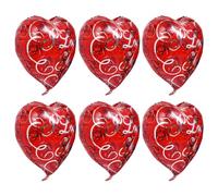 CONGARTENO Lot de 10 Ballons en Aluminium Rose Rouge de Cœur 18 Pouces Décoration Saint-Valentin et Mariage Ballons de Fête sans Odeur pour Intérieur et Extérieur Accessoire Photo
