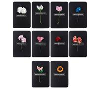 CONGARTENO Lot de 10 Cartes de Vœux en Papier Noir, Format Petit, Créatives et Vierges pour Noël, Saint-valentin et Fêtes, Cartes de Bénédiction Légères et Faciles à Transporter, Motifs