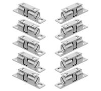 CONGARTENO Lot de 10 Loquets de Sécurité en Cuivre Argenté 40mm pour Portes D'armoires Cuisine, Galet Tendeur Silencieux, Support de Porte Fiable pour Camping-car et Yacht, Verrouillage