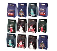 CONGARTENO Lot de 12 Pochettes de Bonbons de Noël en Papier Coloré Motifs Variés Format Compact Récipients Pliables pour Présents Décorations et Stockage de Friandises Festives