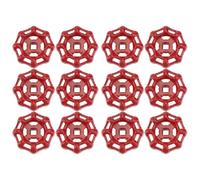 CONGARTENO Lot de 12 Volants en Métal Rouge pour Vanne d'Arrêt Poignées Décoratives Résistantes à la Corrosion Diamètre Standard Accessoires Industriels pour Robinetterie et Maintenance