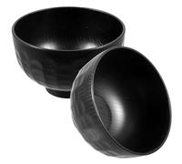 CONGARTENO Lot de 2 Bols à Soupe Japonerie en Céramique Noire Style Tortue Incassables Taille Moyenne pour Soupe Miso Riz Cuisine Japonaise Traditionnelle