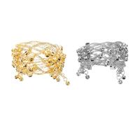 CONGARTENO Lot De 2 Bracelets De Danse Orientale Avec Clochettes Accessoires De Costume Et Manchette Pour Le Haut Du Bras