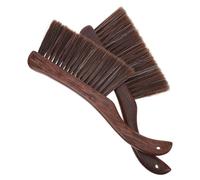 CONGARTENO Lot de 2 Brosses à Cendres pour Cheminée Manche Ergonomique en Bois de Poulier Poils Naturels Doux pour Nettoyage du Poêle à Bois et Foyer Outil Manuel Polyvalent pour Entretien