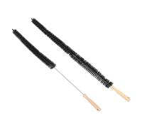 CONGARTENO Lot de 2 Brosses de Nettoyage pour Sèche-linge, Manche Long en Bois, Poils Souples, pour Conduits D’aération et Tambour de Machine à Laver