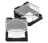 CONGARTENO Lot de 2 Caches de Protection Adhésifs pour Bouton-poussoir Carré 26mm Ressort, Couverture Anti-poussière et Anti-activation Accidentelle, Compatible Équipements Industriels