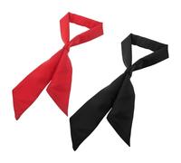 CONGARTENO Lot de 2 Foulards de Chef Unisexes pour Uniforme Cravates Triangulaires Rouge et Noir Tissu Robuste et Souple Accessoire de Cou Cuisine Service en Restaurant et Barbecue