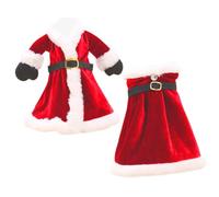 CONGARTENO Lot de 2 Housses de Bouteilles de Vin de Noël en Tricot, Décorations de Couvercle Père Noël Pull et Robe, Ornements Festifs pour Fête, Accessoire Maison la Cuisine, Manchon
