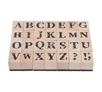 CONGARTENO Lot de 28 Tampons Lettres en Bois Vintage Grand Format, Tampons Caoutchouc Alphabet Réutilisables pour Scrapbooking, Journaux Intimes et Cartes Créatives, Outil Artisanal