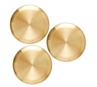 CONGARTENO Lot De 3 Assiettes à Dîner Rondes En Acier Inoxydable Plaqué Or, 14 Cm, Résistantes, Réutilisables Et Lavables Au Lave-vaisselle, Style Coréen Vintage, Pour Barbecue, Buffet Cuisine Maison