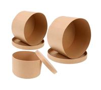 CONGARTENO Lot de 3 Boîtes Rondes en Kraft avec Couvercle Hermétique, Tailles S, M, L, Emballage Écologique pour Biscuits, Gâteaux et Bonbons, pour Fêtes, Mariages et Présents Raffinés