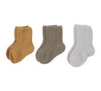 CONGARTENO Lot de 3 Paires de Chaussettes Chaudes pour Bébé et Tout-petit en Coton Peigné, Design -mollet, Protection Peau Délicate Printemps et Automne
