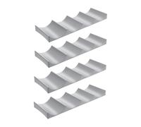 CONGARTENO Lot De 4 Casiers À Vin Autoportants en Polypropylène Blanc pour Rangement De Bouteilles De Raisin Argentés Petits Plateaux pour Bébé