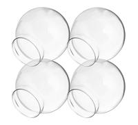 CONGARTENO Lot de 4 Cloches Dôme en Verre Transparent 12 Cm Diamètre X 14 Cm Hauteur, Sphères de Verre Ornementales pour Loisirs Créatifs, Décoration Intérieure et Création de Boules à Neige