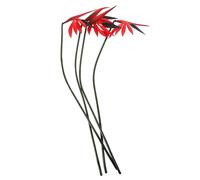 CONGARTENO Lot de 4 Grandes Fleurs Artificielles Tropicales Rouges Strelitzia Tiges Réalistes pour Décoration Intérieure et Mariage Plantes Artificielles Décoratives sans Entretien