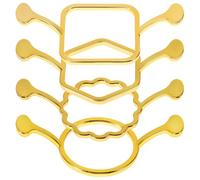 CONGARTENO Lot de 4 Moules à Sceau de Cire en Métal Formes Géométriques Kit de Cachet de Cire pour Artisanat Décoration D’Invitations et Enveloppes Usage Polyvalent