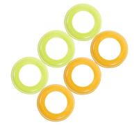CONGARTENO Lot de 6 Bagues de Rechange pour Biberons à Large Ouverture Plastique Solide Anneaux Étanches Anti-Fuite Bagues Jaunes et Vertes Accessoires Compatibles pour Alimentation Bébé