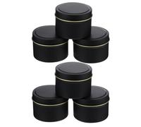 CONGARTENO Lot de 6 Boîtes Rondes en Fer Blanc 4 Oz avec Couvercle, Pots Vides pour Bougies DIY, Contenant à Bougie en Métal Réutilisable, pour Rangement Bijoux, Loisirs Créatifs et Voyages