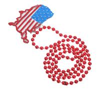 CONGARTENO Lot de 6 Colliers Pendentifs Patriotiques Usa en Perles Plastique Léger Pendentif Drapeau Américain et Carte des États-Unis Décoration pour Fête du 4 Juillet et Événements