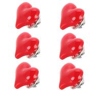 CONGARTENO Lot de 6 set de Broches de Cœur Rouge Petit Format Épingles à Revers pour Femme Accessoires Saint-Valentin Pins pour Vêtements Châles et Robes Présent Symbolique D’Amour