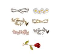 CONGARTENO Lot De 7 Boucles De Chaussure Bijou En Alliage à Pierres Précieuses Clips De Chaussures Élégants Pour Femmes Accessoires Décoratifs Détachables Et Vie Quotidienne