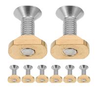 CONGARTENO Lot de 8 Écrous en T M8 en Laiton avec Vis de Fixation et Rondelles Élastiques pour Kit de Réparation Foil Surf Accessoires de Kitesurf Matériel d'Aile Fixation Rail