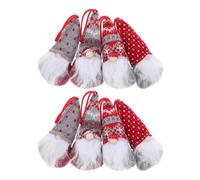 CONGARTENO Lot de 8 Pendentifs Gnomes de Noël en Peluche 4 Modèles X 2 Pièces Décorations Suspendues pour Sapin Figurines Miniatures Festives pour Intérieur et Extérieur Ambiance