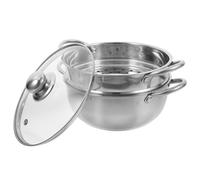 CONGARTENO Marmite à Vapeur Double Acier Inoxydable Cuisson Rapide Orifice Vapeur Poignée Ergonomique Compatible Gaz Induction Four Cuisson Légumes Poisson Volaille