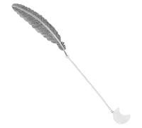 CONGARTENO Marque-page Plume Métal Délicat avec Pendentif Cristal Naturel Ornement Vintage et Élégant Accessoire de Lecture Unique et