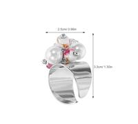 CONGARTENO Minimalist Open Finger Ring With Glass And Simulated Pearl Beads Lightweight Engagement Jewelry For Women Adjustable Vintage Style