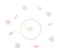 CONGARTENO Mobile Berceau Fleurs et Pompons Rose Clair pour Bébé Filles, Décoration Suspendue en Feutre Douce, Carillon Éolien Apaisant, Chambre D'garçon et Filles, Présent Naissance,